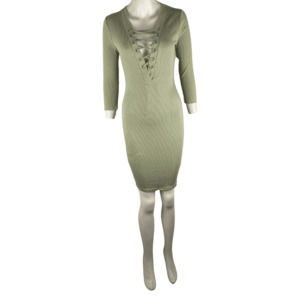 Fashion Nova women's sage fitted dress size L